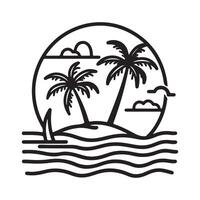 Island Logo Design Art, Icons, and Graphics. tropical island with palm trees vector