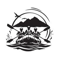 Rafting art illustration. Image design silhouette vector