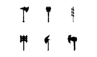 Axe of Warrior Icons Set vector