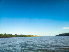 landscape photography of ocean atmosphere with a bright blue sky background photo