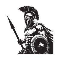 antiguo romano guerrero logo. diseño imagen en blanco antecedentes vector