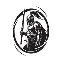 antiguo romano guerrero logo. diseño imagen en blanco antecedentes vector