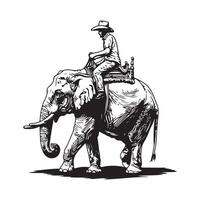 hombre montando un elefante diseño imagen vector