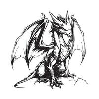 Dragon Design art image isolated on white vector