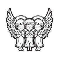Angel with wings on white background vector