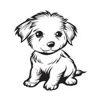Puppy Design Art, Icons, and Graphics on White Background vector