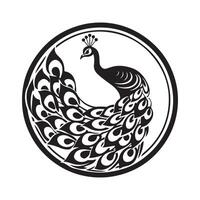Peacock Logo Design on White Background vector
