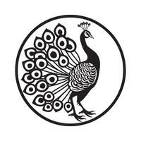 pavo real logo diseño en blanco antecedentes vector