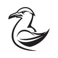 albatros pájaro logo imagen diseño negro valores imagen en blanco antecedentes vector