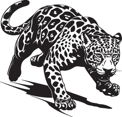 Jaguar Action On White Background Stock image. Jaguar Design illustration