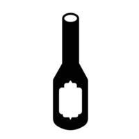 Wine alcohol bottle icon illustration sign isolated on square white background. Simple flat poster sign graphic design for prints drawing. vector