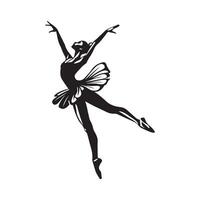 ballet bailarín silueta diseño, logo aislado en blanco vector