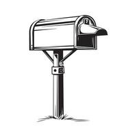 Mailbox with mail on white background vector