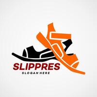 slippers logo design icon vector