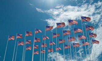 unido estado America Estados Unidos nosotros bandera azul cielo nube blanco antecedentes fondo de pantalla Copiar espacio fiesta evento independencia libertad nacional patriótico calendario monumento negocio hora recordatorio fecha hora mensaje foto