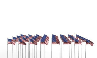 usa us united state america flag white isolated background wallpaper copy space 4th fourth july month memorial day independence culture election memorial usa us american veteran national.3d render photo