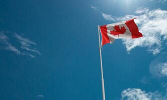 Canadá bandera Copiar espacio azul cielo antecedentes fondo de pantalla 1 primero día fecha julio mes celebracion festival nacional fiesta arce evento libertad independencia contento Canadá país invitación aniversario Arte foto