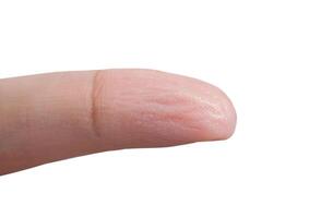 Wrinkled skin of finger photo