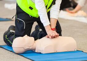 CPR training with dummy photo