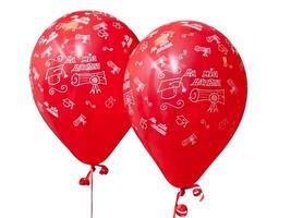 rojo globos a celebrar graduación día. foto