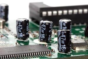 Macro of capacitors photo