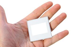 Photo frame for slide in hand.