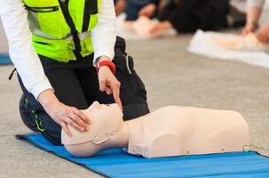 CPR training with dummy photo