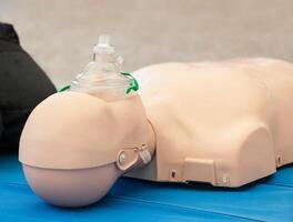 Dummy with mask used for CPR photo