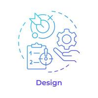 Business processes management design blue gradient concept icon. Workflow managing, operational efficiency. Round shape line illustration. Abstract idea. Graphic design. Easy to use in infographic vector