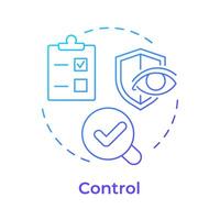 dmaic controlar fase azul degradado concepto icono. calidad supervisión, proceso gestión. tarea logro. redondo forma línea ilustración. resumen idea. gráfico diseño. fácil a utilizar en infografía vector