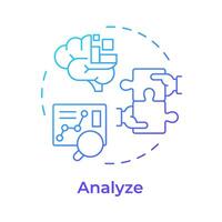 sigma analizar azul degradado concepto icono. analítico herramientas, actuación métrica. calidad control. redondo forma línea ilustración. resumen idea. gráfico diseño. fácil a utilizar en infografía, artículo vector