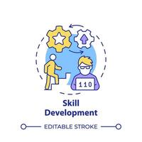 Skill development multi color concept icon. Hackathon benefit. Improve technical skills. Round shape line illustration. Abstract idea. Graphic design. Easy to use in promotional materials vector