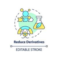 Reduce derivatives multi color concept icon. Chemical waste reduction. Sustainable chemistry. Round shape line illustration. Abstract idea. Graphic design. Easy to use presentation, article vector