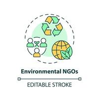 Environmental NGOs multi color concept icon. Non governmental organization. Climate action. Nature preservation. Round shape line illustration. Abstract idea. Graphic design. Easy to use in article vector