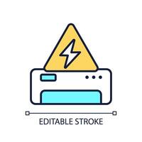 AC electrical device RGB color icon. Air conditioning unit. Electrical device for home comfort. HVAC system. Isolated illustration. Simple filled line drawing. Editable stroke vector