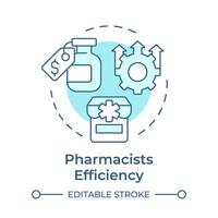 Pharmacists efficiency soft blue concept icon. Efficiency increase, chemist shop. Drug pricing. Round shape line illustration. Abstract idea. Graphic design. Easy to use in infographic, article vector