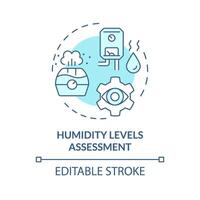 Humidity levels assessment soft blue concept icon. Air moisture. Indoor humidity checkup. Round shape line illustration. Abstract idea. Graphic design. Easy to use in promotional material vector