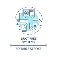 Duct free system soft blue concept icon. Ductless mini-split systems. HVAC system type. Round shape line illustration. Abstract idea. Graphic design. Easy to use in promotional material vector