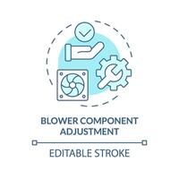 Blower component adjustment soft blue concept icon. Air circulation. System maintenance. Round shape line illustration. Abstract idea. Graphic design. Easy to use in promotional material vector