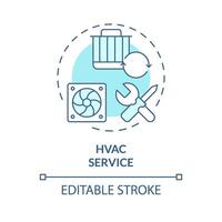 HVAC service soft blue concept icon. Heating, ventilation maintenance. Air filter repair. Round shape line illustration. Abstract idea. Graphic design. Easy to use in promotional material vector