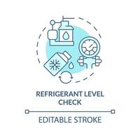 Refrigerant level check soft blue concept icon. Air conditioning. Heating and cooling system. Round shape line illustration. Abstract idea. Graphic design. Easy to use in promotional material vector