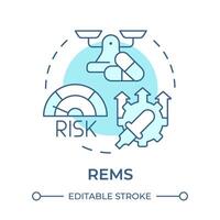 REMS soft blue concept icon. Medication management. Personalized medicine, pharmaceutical services. Round shape line illustration. Abstract idea. Graphic design. Easy to use in infographic, article vector