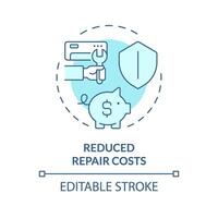 Reduced repair costs soft blue concept icon. Cost effective service. HVAC maintenance. Round shape line illustration. Abstract idea. Graphic design. Easy to use in promotional material vector