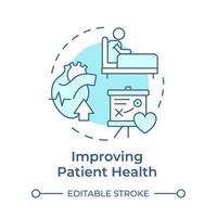 Improving patient health soft blue concept icon. Pharmaceutical services, personalized medicine. Round shape line illustration. Abstract idea. Graphic design. Easy to use in infographic, article vector