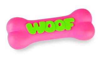 Pink plastic dog chew toy photo