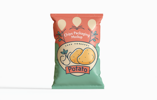 realistisch tussendoortje of chips verpakking mockup bewerkbare psd