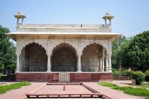 Architectural details of Lal Qila - Red Fort situated in Old Delhi, India, View inside Delhi Red Fort the famous Indian landmarks photo