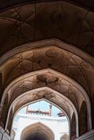 Architectural details of Lal Qila - Red Fort situated in Old Delhi, India, View inside Delhi Red Fort the famous Indian landmarks photo