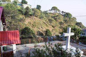 Church Christ located at Mall Road in Kasauli, Himachal Pradesh India, Beautiful view of Catholic Church in Kasauli during early morning time photo