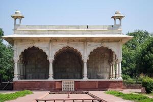 Architectural details of Lal Qila - Red Fort situated in Old Delhi, India, View inside Delhi Red Fort the famous Indian landmarks photo